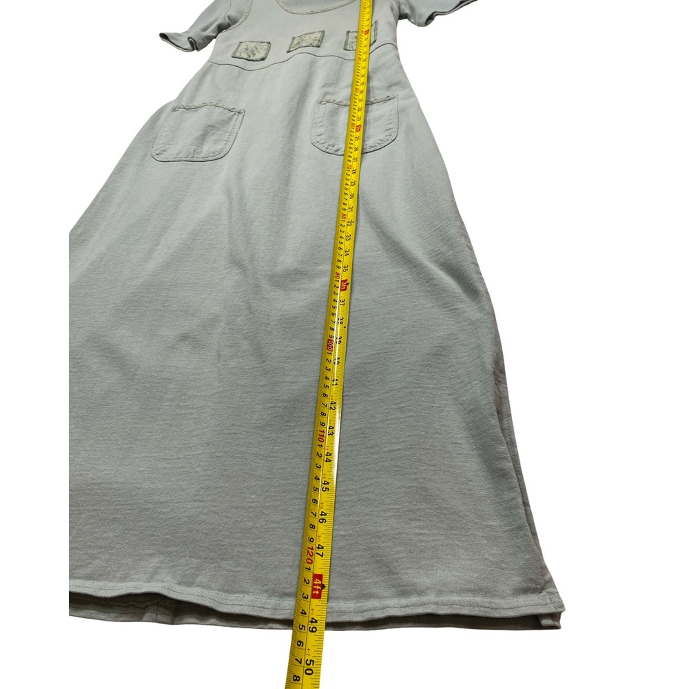Nina Piccalino Vintage Sage Green Cotton Floral Patch Maxi Dress Womens Small - Picture 6 of 11